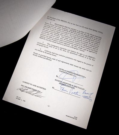 Lot #3633 Prince Document Signed for the 1991 'Rock in Rio 2' Festival - Image 1