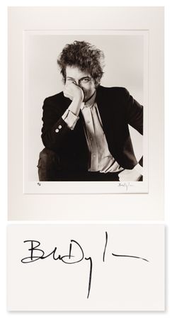 Lot #3221 Bob Dylan Oversized Signed Photograph (Ltd. Ed. #IV/IV) - Biograph, 1965 - Image 1