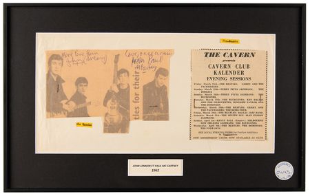 Lot #3026 John Lennon and Paul McCartney Signed Magazine Photo (c. 1962) - Image 1