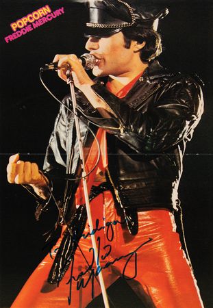 Lot #3357 Freddie Mercury Signed Magazine Centerfold Photograph - Image 1