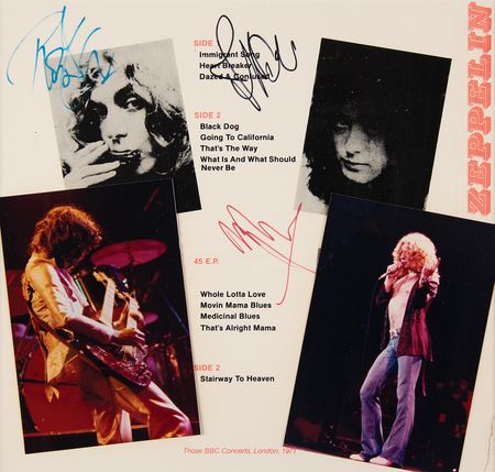 Lot #3333 Led Zeppelin Signed Album Sleeve - Early Jitters - Image 2