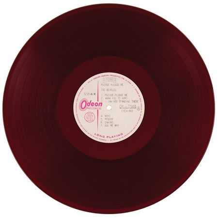 Lot #3069 Beatles Please Please Me Japanese Dark Red Stereo Promo White-Label Vinyl Test Pressing (Odeon, OP-7548) - Image 7
