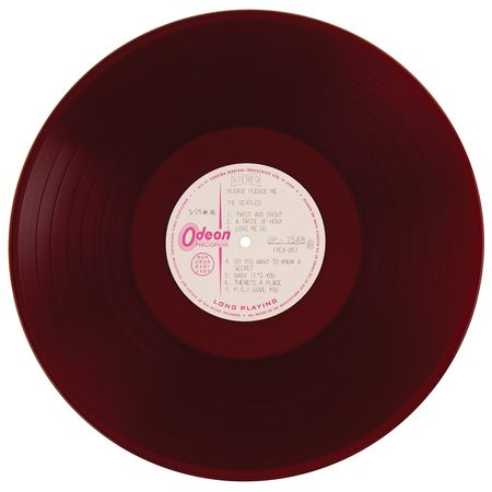 Lot #3069 Beatles Please Please Me Japanese Dark Red Stereo Promo White-Label Vinyl Test Pressing (Odeon, OP-7548) - Image 8