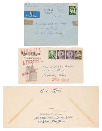 Lot #3395 Buddy Holly: Joe Mauldin Archive of (19) Early Letters and Postcards Dated to The Crickets' 1957-1958 Concert Tours - 