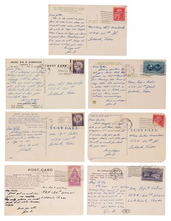 Lot #3395 Buddy Holly: Joe Mauldin Archive of (19) Early Letters and Postcards Dated to The Crickets' 1957-1958 Concert Tours - 