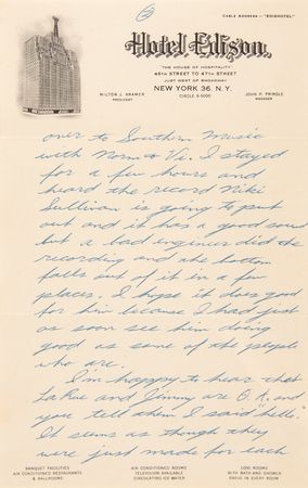 Lot #3395 Buddy Holly: Joe Mauldin Archive of (19) Early Letters and Postcards Dated to The Crickets' 1957-1958 Concert Tours - 