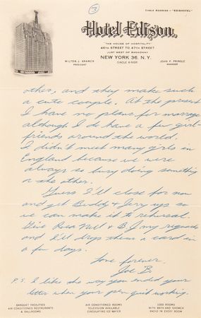 Lot #3395 Buddy Holly: Joe Mauldin Archive of (19) Early Letters and Postcards Dated to The Crickets' 1957-1958 Concert Tours - 