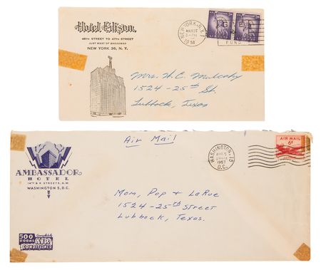 Lot #3395 Buddy Holly: Joe Mauldin Archive of (19) Early Letters and Postcards Dated to The Crickets' 1957-1958 Concert Tours - 