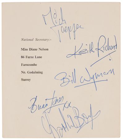 Lot #3253 Rolling Stones Signed Fan Club Promotional Card (c. 1963) - Image 1