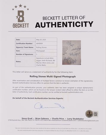 Lot #3253 Rolling Stones Signed Fan Club Promotional Card (c. 1963) - Image 3
