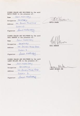 Lot #3591 U2 Document Signed with Their Legal Names (1990) - Image 5
