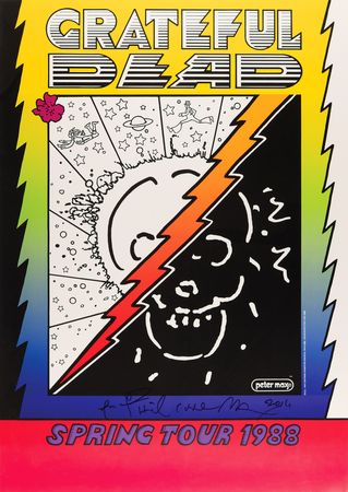 Lot #3330 Grateful Dead 1988 Tour Poster Signed by