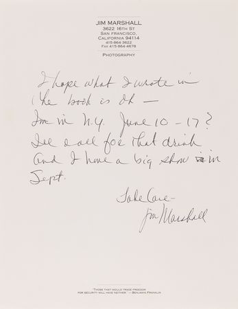 Lot #3443 Jim Marshall Signed Book with (2) Handwritten Notes - Not Fade Away - Image 5