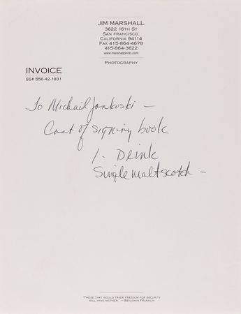 Lot #3443 Jim Marshall Signed Book with (2) Handwritten Notes - Not Fade Away - Image 6