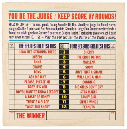 Lot #3067 The Beatles vs. The Four Seasons LP - Stereo (Vee-Jay DXS-30, 1964) - Image 2