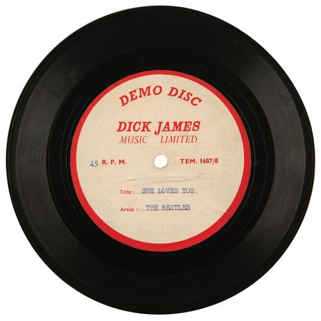 Lot #3053 Beatles Dick James Music 'Demo Disc' Acetate for 