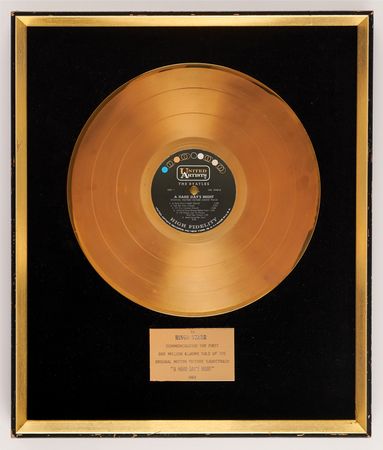 Lot #3050 Ringo Starr's 1964 United Artists Gold Record Award for the Beatles Album 'A Hard Day's Night' - Image 1