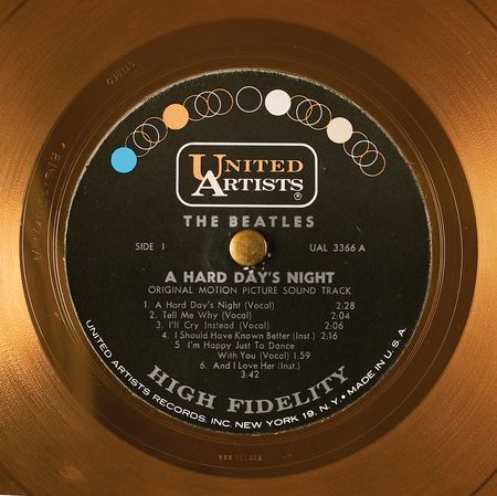 Lot #3050 Ringo Starr's 1964 United Artists Gold Record Award for the Beatles Album 'A Hard Day's Night' - Image 4