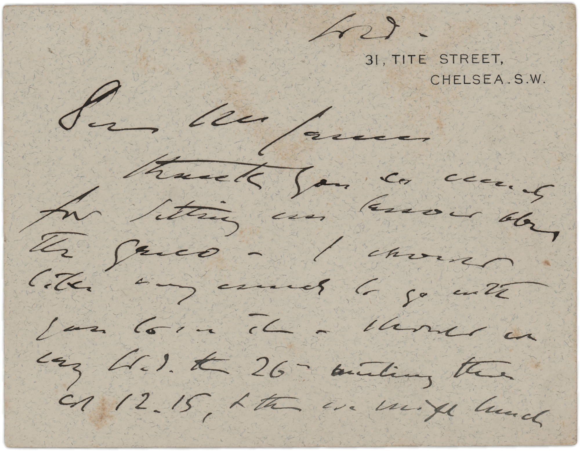 John Singer Sargent Autograph Letter Signed | RR Auction