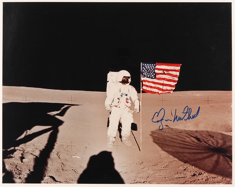 Lot 224 Edgar Mitchell Oversized Signed Photograph