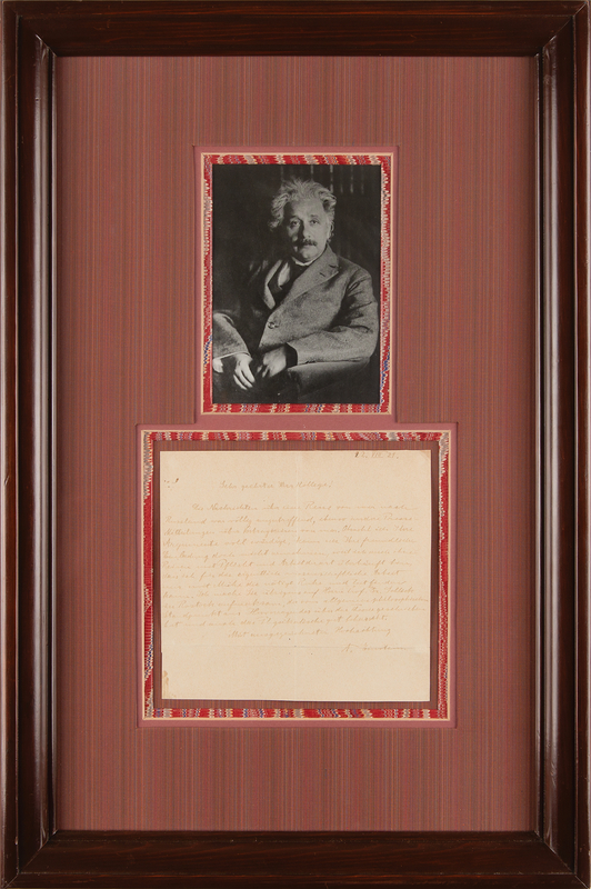 Lot 112 Albert Einstein Autograph Letter Signed, Referring to the Theory of Relativity and Mortiz Schlick, 