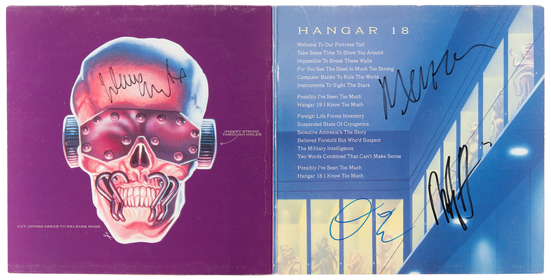 Lot 486 Megadeth Signed Single Album - 'Hangar 18'
