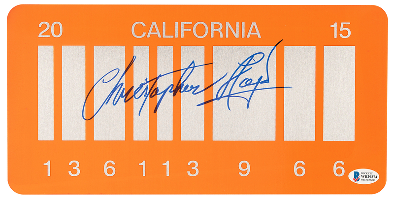 Lot 602 Christopher Lloyd Signed 'Back to the Future Part II' License Plate