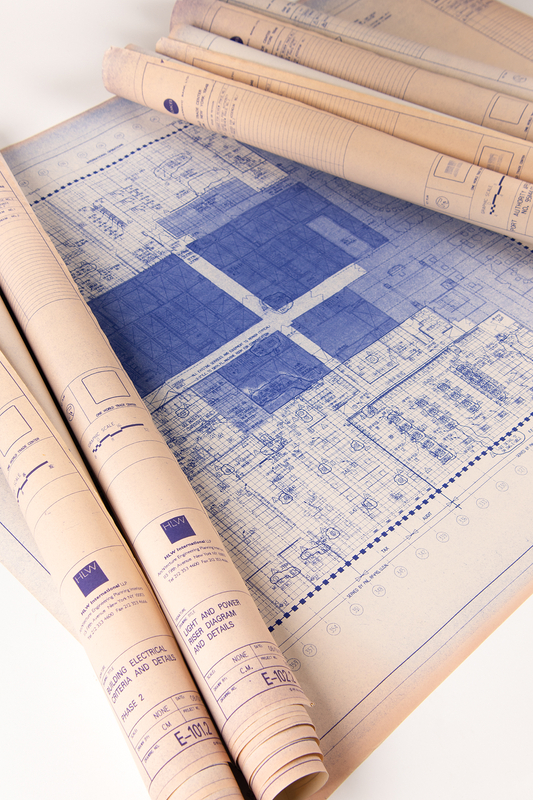 Lot 295 World Trade Center Set of (7) Original Blueprints for North Tower Floors 48 and 49 - Construction Plans for Dai-Ichi Kangyo Bank (1995)