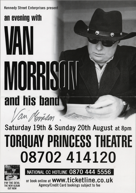 Lot 487 Van Morrison Signed Concert Poster (11.5? x 16.5?)
