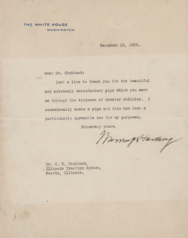 Lot 46 Warren G. Harding Typed Letter Signed as President