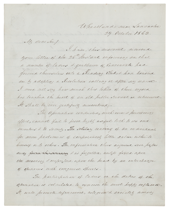 Lot 18 James Buchanan Civil War-Dated Autograph Letter Signed