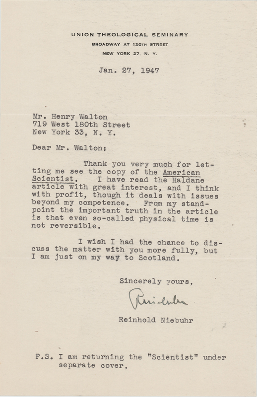 Lot 151 Reinhold Niebuhr Typed Letter Signed: 