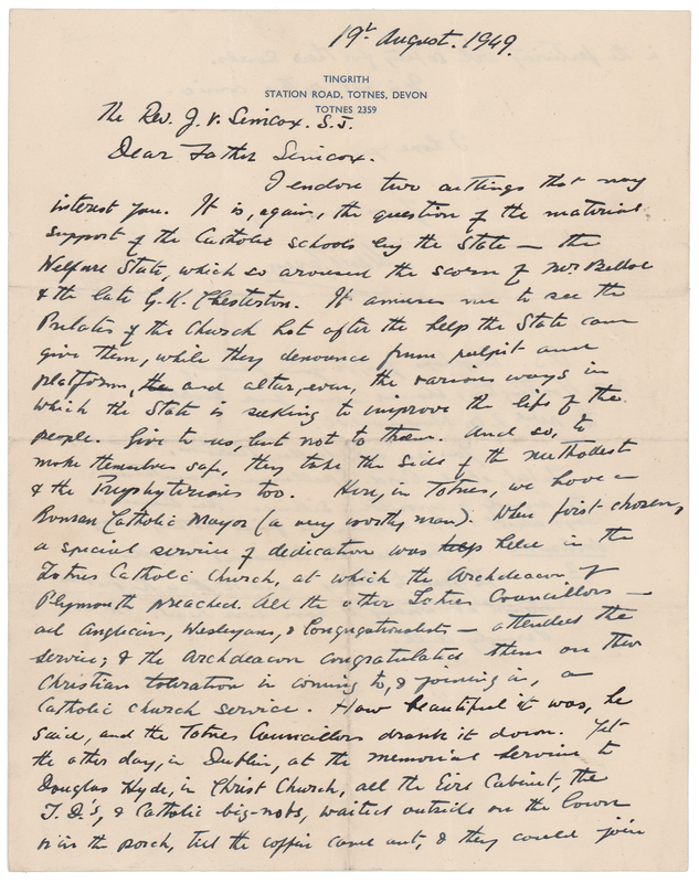 Lot 383 Sean O'Casey Autograph Letter Signed