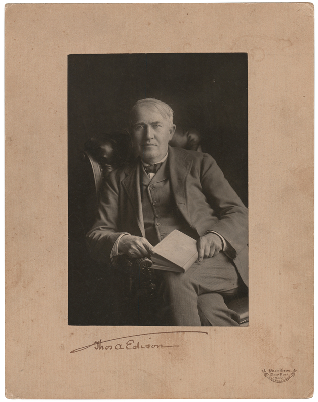 Lot 109 Thomas Edison Signed Photograph by Pach Bros.