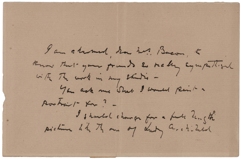 Lot 292 James Abbott McNeil Whistler Autograph Letter Signed: 