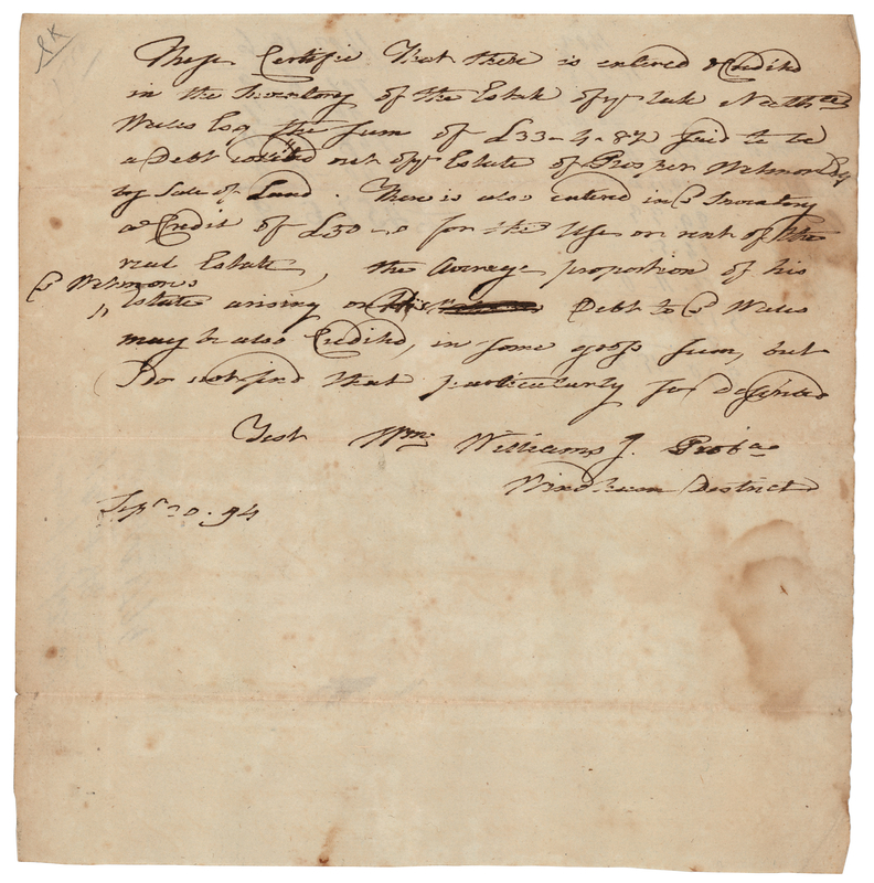 Lot 168 William Williams Autograph Document Signed
