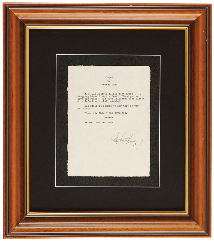 Lot 376 Stephen King Signed Souvenir Typescript from Cujo