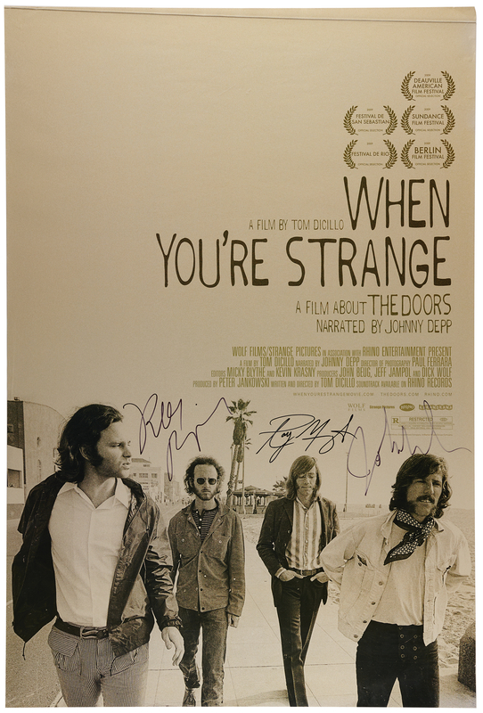 Lot 468 The Doors Signed Movie Poster - When You're Strange (27˝ x 40˝)