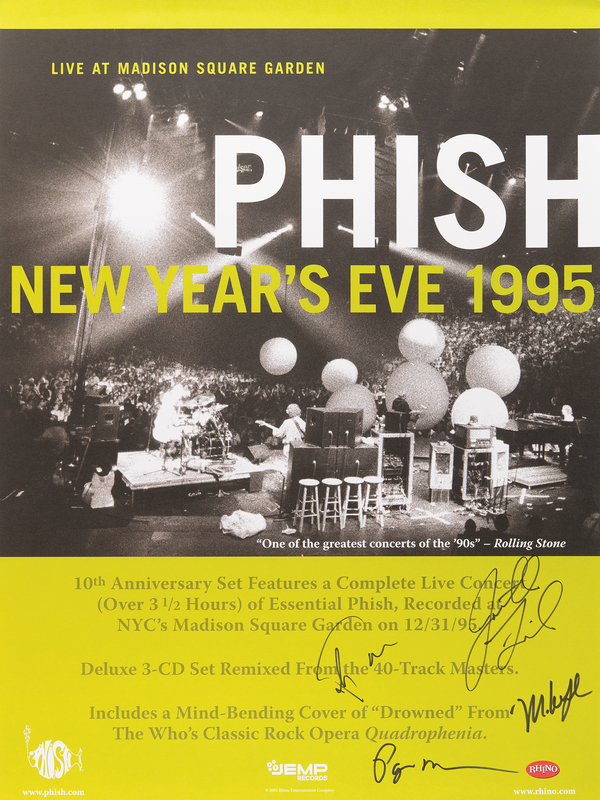 Lot 490 Phish Signed 'New Year's Eve 1995 - Live at Madison Square Garden' Poster (18? x 24?)