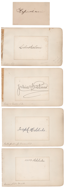 Lot 156 Queen Liliuokalani and Queen Kapiolani (2) Signatures