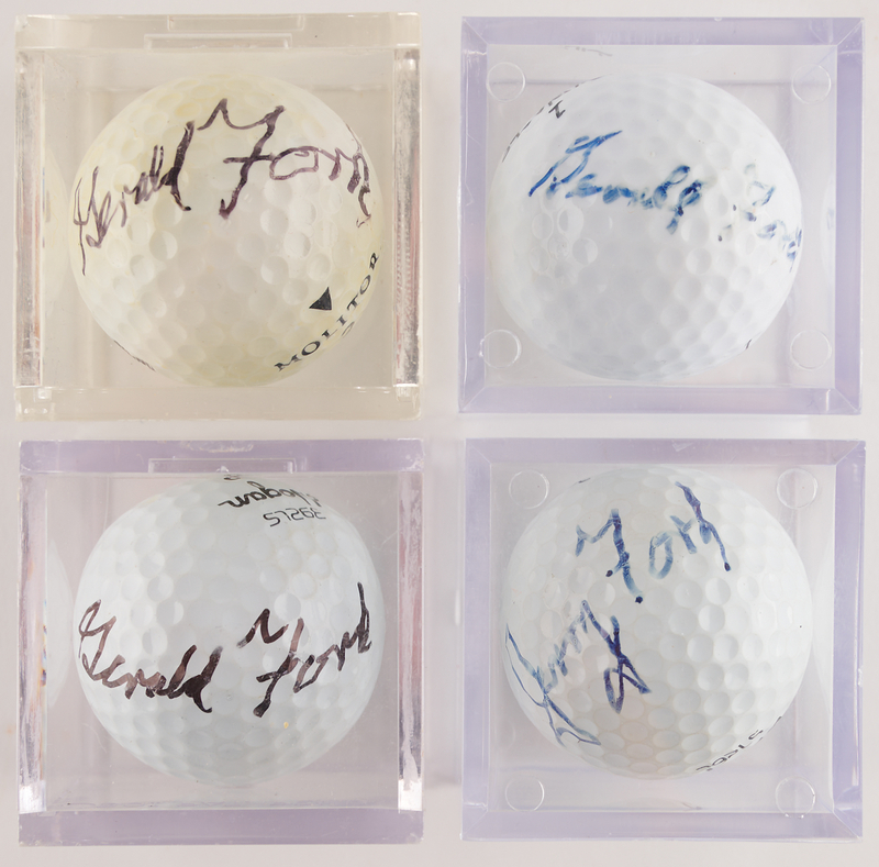 Lot 41 Gerald Ford (4) Signed Golf Balls