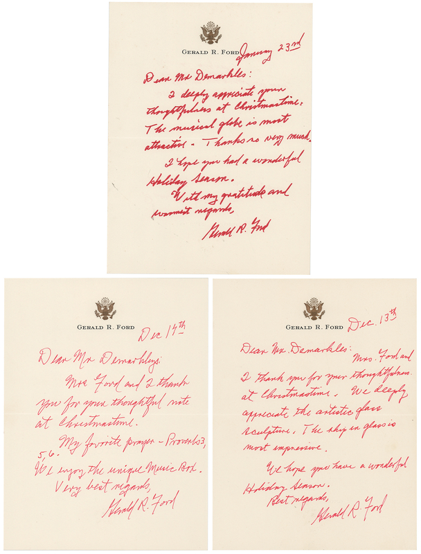 Lot 42 Gerald Ford (3) Autograph Letters Signed