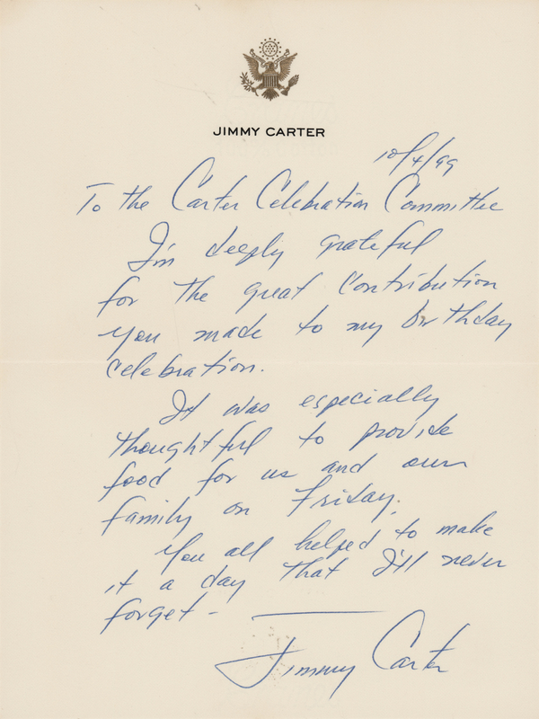Lot 30 Jimmy Carter Autograph Letter Signed