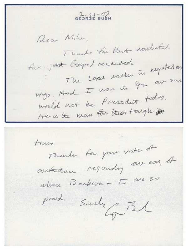 Lot 21 George Bush Autograph Letter Signed on George W. Bush - 