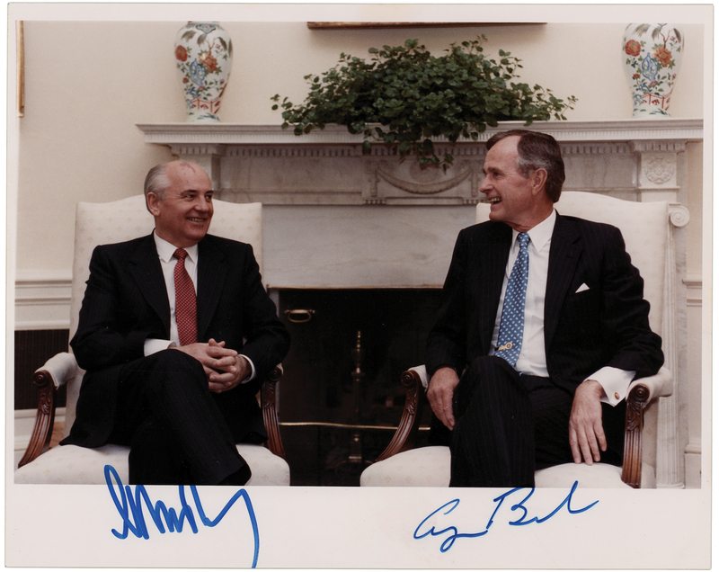 Lot 27 George Bush and Mikhail Gorbachev Signed Photograph