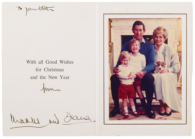 Lot 154 Princess Diana and King Charles III Signed Christmas Card (1986)