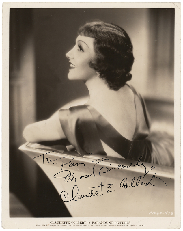 Lot 555 Claudette Colbert Signed Photograph