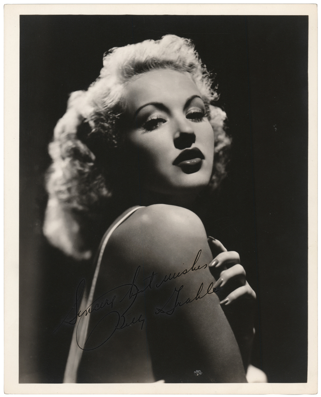 Lot 578 Betty Grable Signed Photograph