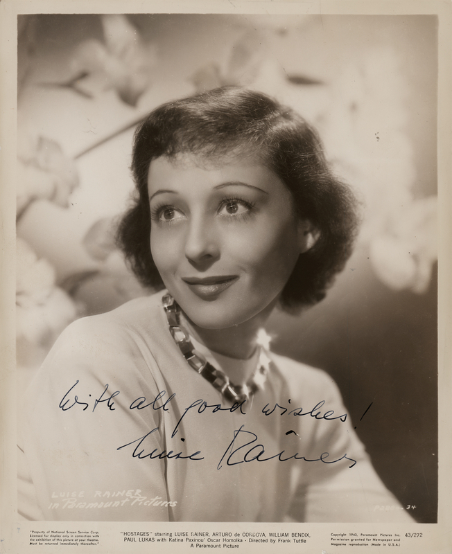 Lot 622 Luise Rainer Signed Photograph