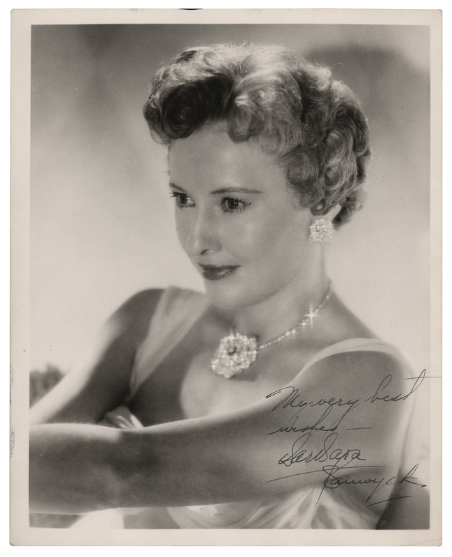 Lot 634 Barbara Stanwyck Signed Photograph